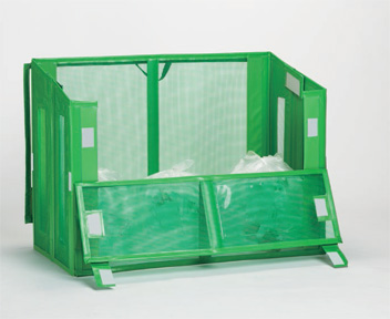 自立ゴミネットⅡ 折りたたみ式 緑 ５８０L １２００×６００×８８０