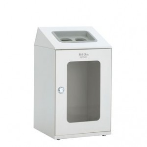 テラモト業務用ゴミ箱/ニートSTF（ミエル）　あきびん用 オフホワイト　80L　丸穴