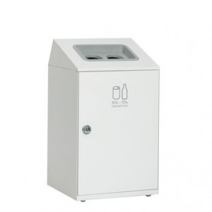 テラモト業務用ゴミ箱　ニートSTF　かん・びん用 オフホワイト　67L　丸穴